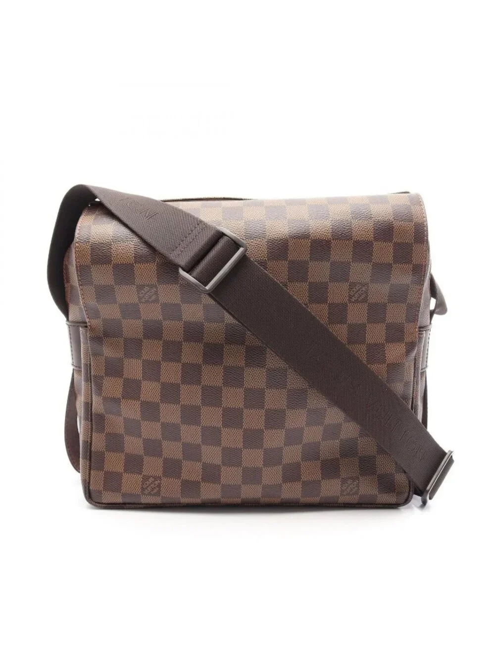 Louis Vuitton Shoulder Bag Naviglio Damier Ebene Canvas Leather